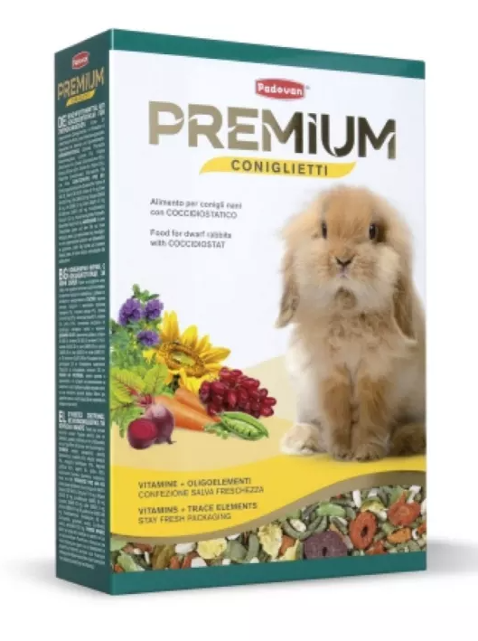 Padovan Premium Coniglietti комплексний корм для декоративних кроликів на всіх стадіях життя - 0.5 кг