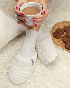 Капці домашні тедді закриті Білий