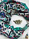 Дизайнерська хустка "Смарагдовий шовк" від бренда My Scarf, прикрашена натуральним каменем бірюза, фото 2