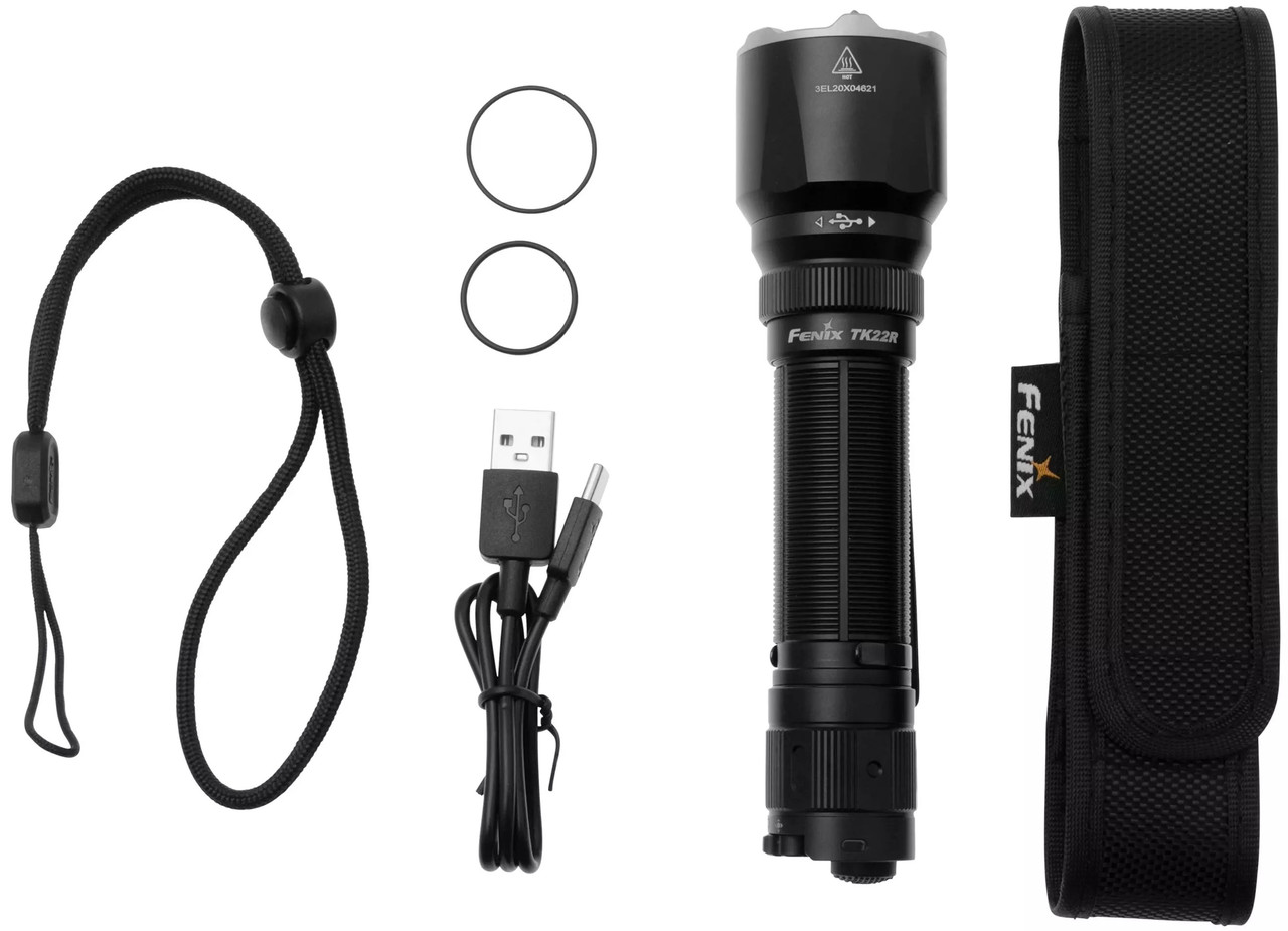 Fenix TK22R | Тактичний ліхтар з потужністю до 3200 люмен, захистом від перегріву та водонепроникний