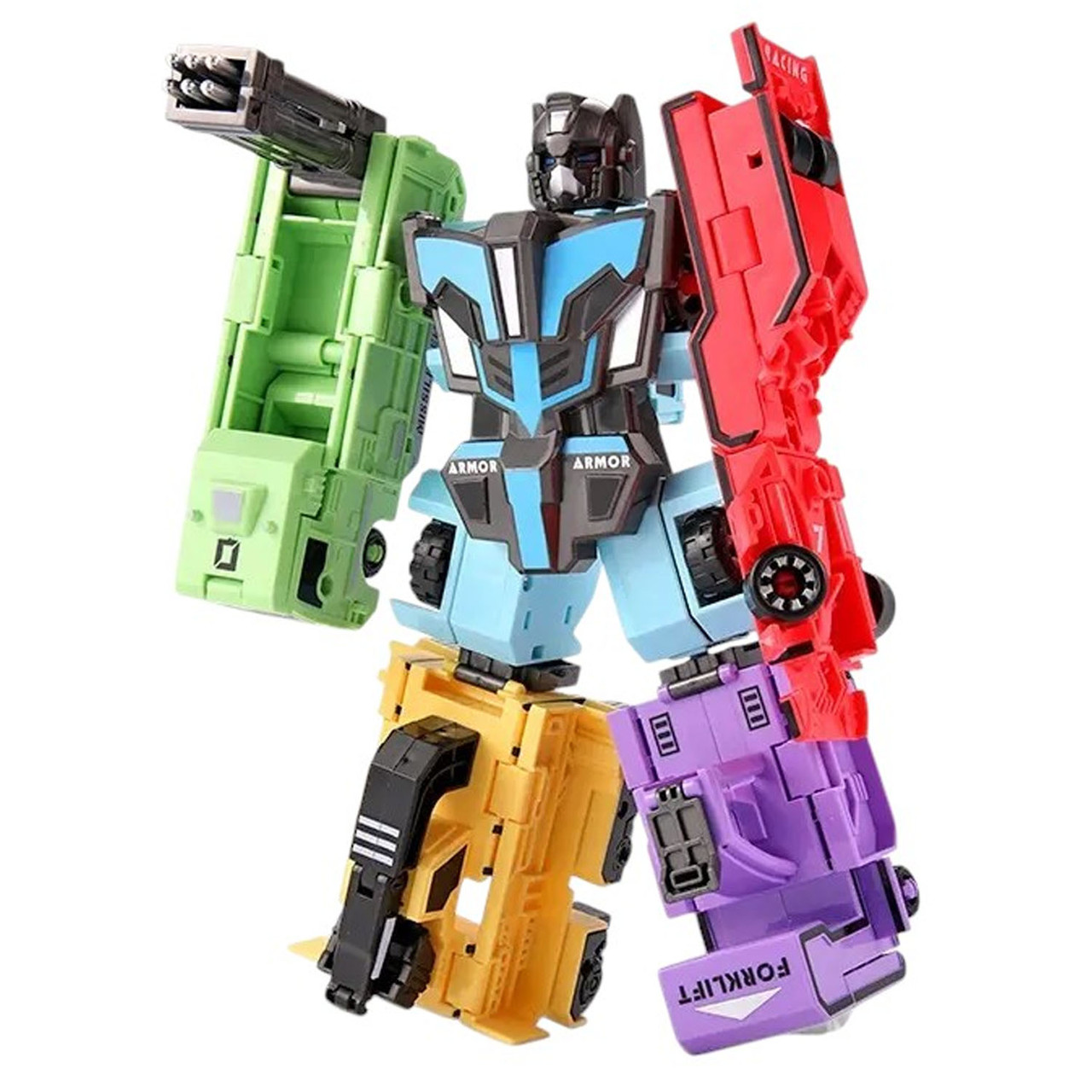 Трансформер робот (5 машинок, машинки превращаются в цифры ...