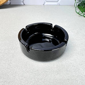 Чорна кругла попільничка Luminarc Stackable Black Ashtray 107 мм, фото 1