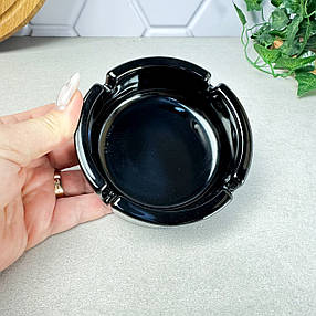 Чорна кругла попільничка Luminarc Stackable Black Ashtray 107 мм, фото 3