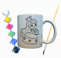 Набір для творчості кружка розмальовка "Принцеса" 330 мл біла