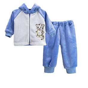 Костюм ясельний махровий на блискавці з вишивкою велсофт