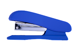Степлер пластиковий RUBBER TOUCH, 20арк, (скоби №24; 26), 127х54х33мм, синій, BM.4202-02