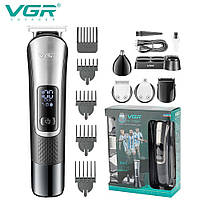 Набір для стрижки VGR 5 в 1 V-111, 9 насадок, LED display