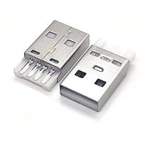 10 шт. Штекер монтажний USB 2.0 (AM) 4pin білий вигляд 2