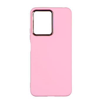 Чохол Silicone Cover Metal frame для Xiaomi Redmi Note 12 Pro+ 5G Light pink