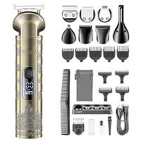 Набір для стрижки VGR 8 в 1 V-110, 17 насадок, LED display