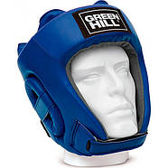 Боксерський шолом Green Hill шкіряний ліцензований UBF Logo синій L, фото 3