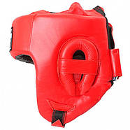 Боксерський шолом Green Hill шкіряний ліцензований UBF Logo червоний M, фото 5