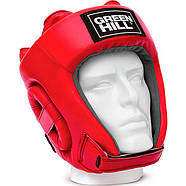 Боксерський шолом Green Hill шкіряний ліцензований UBF Logo червоний M, фото 6