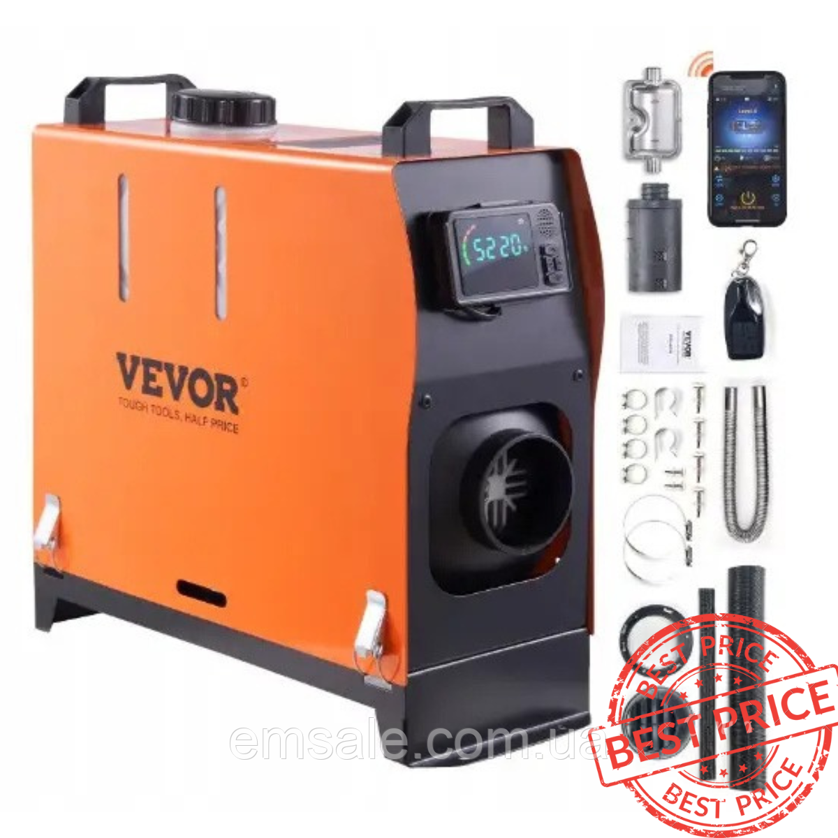 Автономный дизельный обогреватель VEVOR XMZ-D1 12V 8KW Bluetooth (ID ...