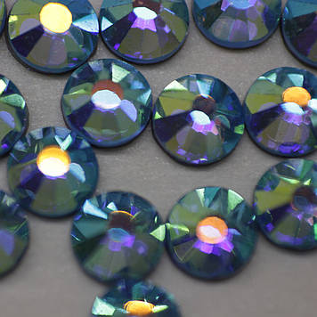 Стрази ДМС+ (Корея)HF. Aquamarine AB.Розмір ss16 (4mm).Гіряча фіксація.Цина за 100 шт.