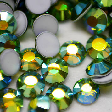 Стрази ДМС+ (Корея).Peridot AB ss16(4mm).Цина за 100 шт.