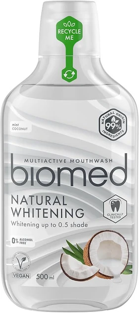 Ополіскувач для рота Biomed "Natural Whitening" відбілюючий (500мл.)