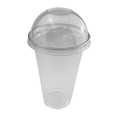 Стакан десертний 500мл з купольною кришкою (без отвору) - 50шт