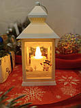 Новорічний декоративний світильник-ліхтарик "Будиночок" білий, фото 6