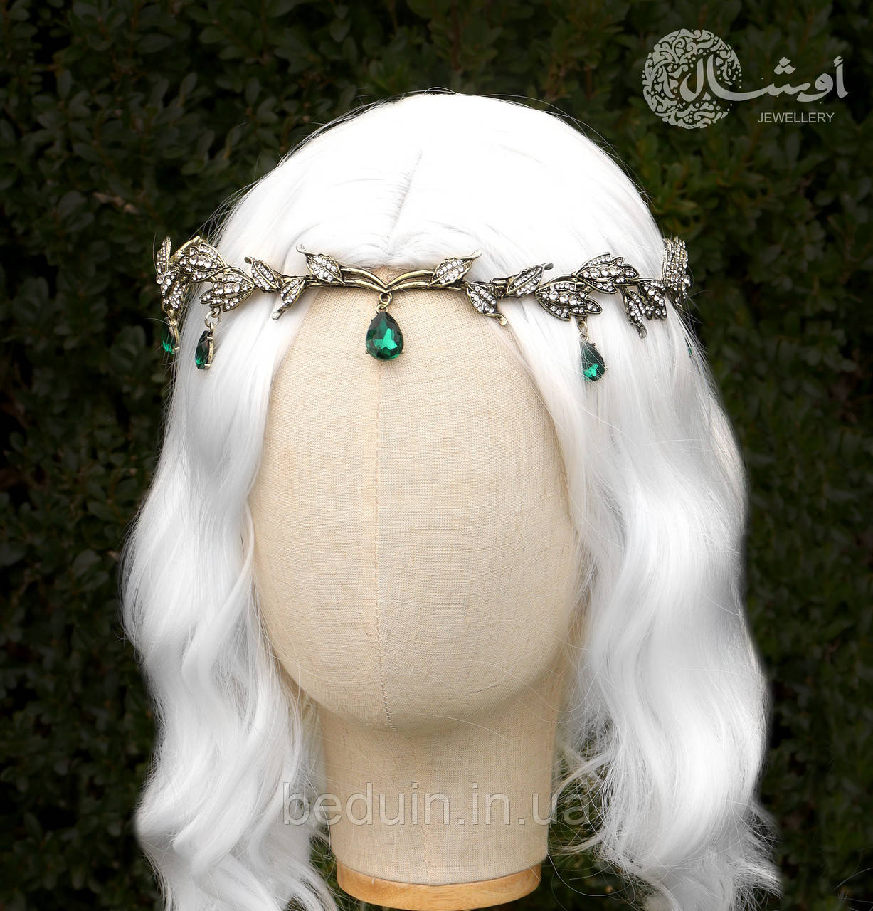 Ельфійський лавровий вінок, діадема на голову "Anorsel" для фотосесії — бронзова Aushal Jewellery, фото 1