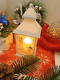 Новорічний декоративний світильник-ліхтарик "Будиночок" білий, фото 2