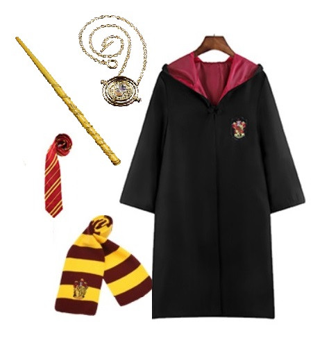 Костюм Герміони з символікою Гриффіндор - мантія, шарф, краватка, чарівна паличка, часоворот, фото 1