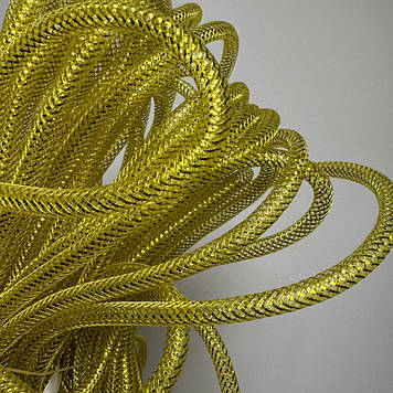 Регілін трубчастий (тубуляр), з люрексом, колір Gold, діаметр 8 мм, 1 м