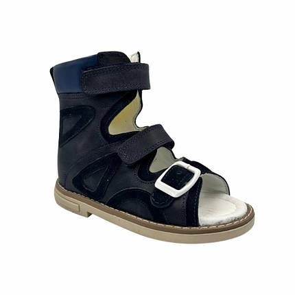 Ортопедичні босоніжки дитячі Ortomedica 231-02 сині, 3 липучки, фото 1