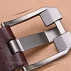 Чоловічий ремінь шкіряний 125см, Bolo Bekele №2, Коричневий / Класичний ремінь із шкіри / Ремінь під джинси, фото 7