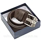 Чоловічий ремінь шкіряний 125см, Bolo Bekele №2, Коричневий / Класичний ремінь із шкіри / Ремінь під джинси, фото 9