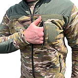 Флісова кофта тактична з накладками мультикам, фото 2
