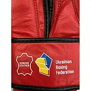 Боксерські рукавиці шкіряні Green Hill Knock  Червоні 10 oz з печаткою ФБУ ліцензовані, фото 8