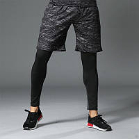 Чоловічий комплект для тренувань, спортивні шорти + легінси для спортзалу та фітнесу