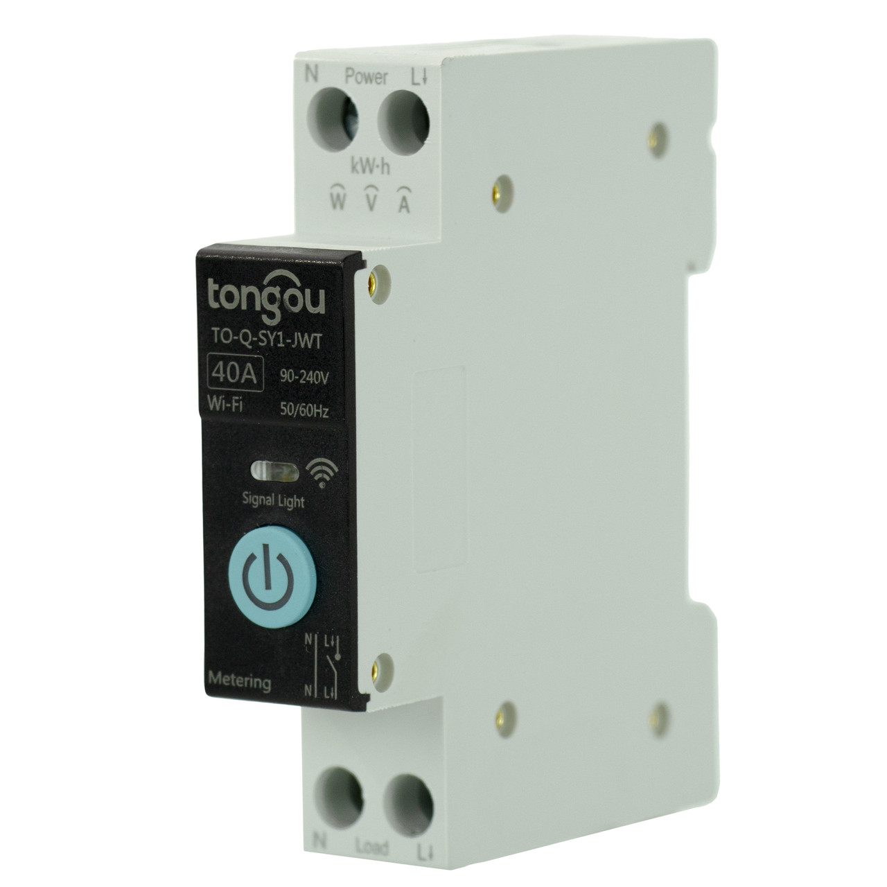 Wi-Fi автоматичний вимикач Tongou TO-Q-SY1-JWT 1P 40А DIN однофазний + лічильник кВт/год, фото 1