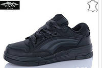 Чоловічі демісезонні шкіряні кросівки BaaS Ploa Black Grey 44 (29,0 см)