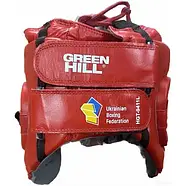 Боксерський шолом Green Hill шкіряний ліцензований UBF Logo червоний M, фото 8