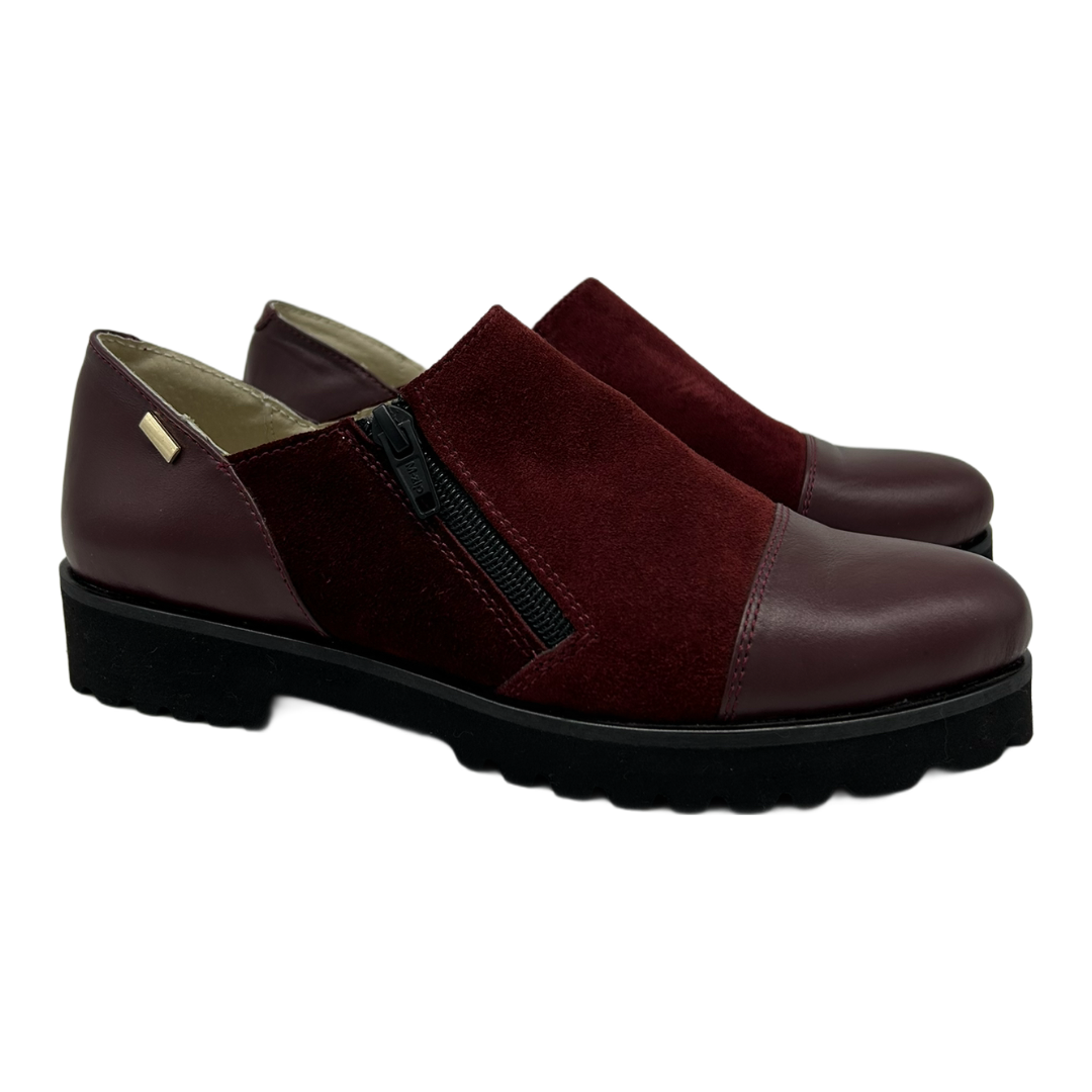 Туфлі жіночі із замшевої шкіри бордові “Style Shoes”