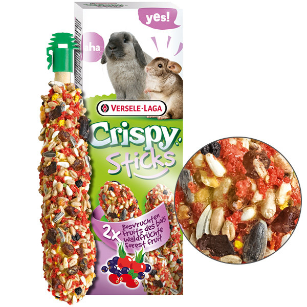 Ласощі для кроликів, шиншил Versele-Laga Crispy Sticks Forest Fruit ВЕРСЕЛЕ-ЛАГА КРІСПІ ЛІСОВІ ФРУКТИ 2х55г