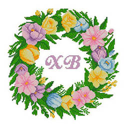 ХВГ-055. Схема для вишивки бісером Великодній рушничок фіолетовий