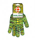 4252 Рукавички DOLONI Універсал трикотажні зелені з ПВХ "Рябочка" 10 клас Рукавиці долоні, фото 2