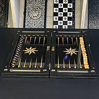 Нарди скляні з дерев'яним каркасом Зірка 60х30см на подарунок, фото 4