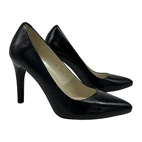 Туфлі жіночі з лакової шкіри чорного кольору на шпильці 9 см “Style Shoes”