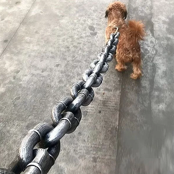 Повідець для собаки у вигляді товстого залізного ланцюга 180 см
