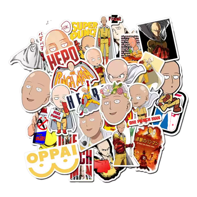 Стікерпак Ванпанчмен Набір наклейок GeekLand One-Punch Man 50 штук
