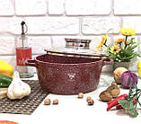 Каструля-казан кругла з антипригарним гранітним покриттям TK-00051 2,49 л 20 см червоний, фото 3