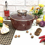 Каструля-казан кругла з антипригарним гранітним покриттям TK-00051 2,49 л 20 см червоний, фото 5