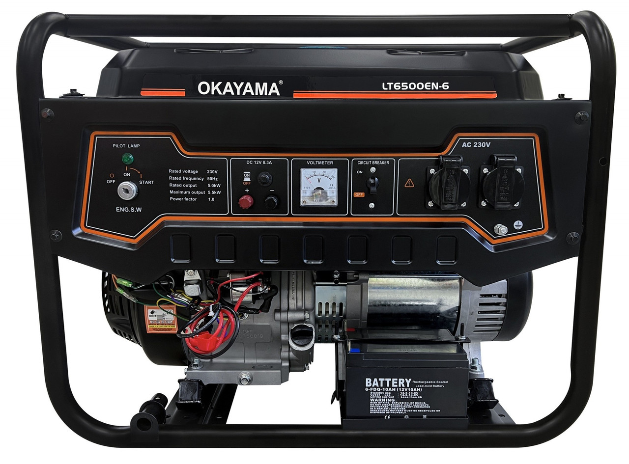 Генератор бензиновий OKAYAMA LT6500EN-6 5 Kw Key Start with battery