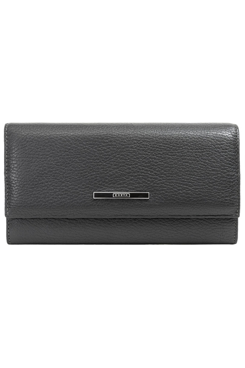 Жіночий шкіряний гаманець Karya 1071-081 сірий, фото 1
