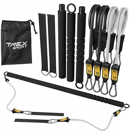 Палиця гімнастична з еспандерами Trex Sport TX-023TS 14-74кг, фото 1