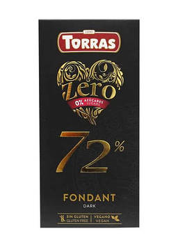 Шоколад Torras Zero чорний 72% какао без цукру 100 г №68
